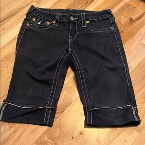 True Religion Women’s Blue Bermuda Shorts 27